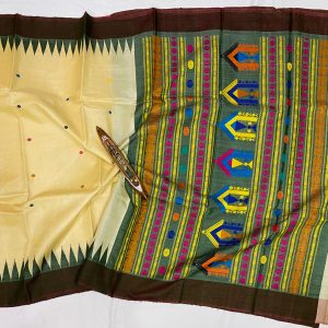 Pure Tussar Dola Bedi Saree
