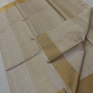 Pure Desi Tussar Zari Border And Pallu